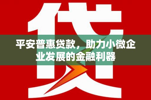 鹿泉平安普惠贷款，助力小微企业发展的金融利器