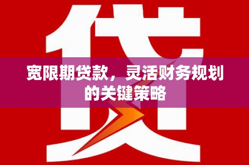 鹿泉宽限期贷款，灵活财务规划的关键策略