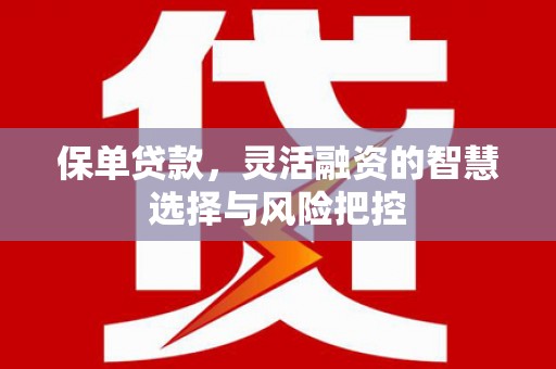 鹿泉保单贷款，灵活融资的智慧选择与风险把控