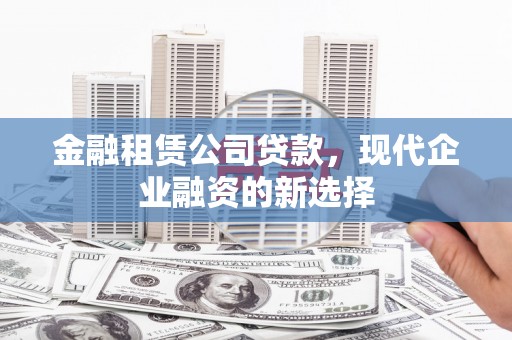 鹿泉金融租赁公司贷款，现代企业融资的新选择