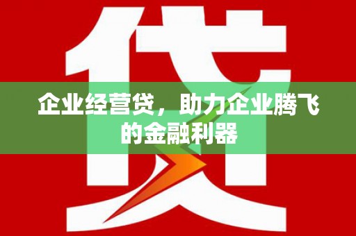 鹿泉企业经营贷，助力企业腾飞的金融利器