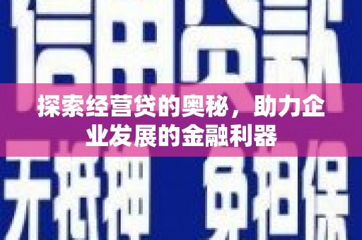 鹿泉探索经营贷的奥秘，助力企业发展的金融利器