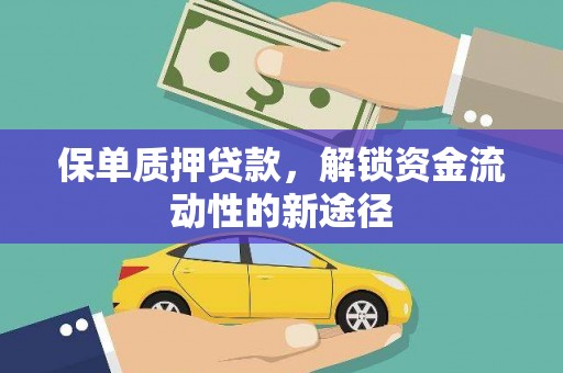 鹿泉保单质押贷款，解锁资金流动性的新途径