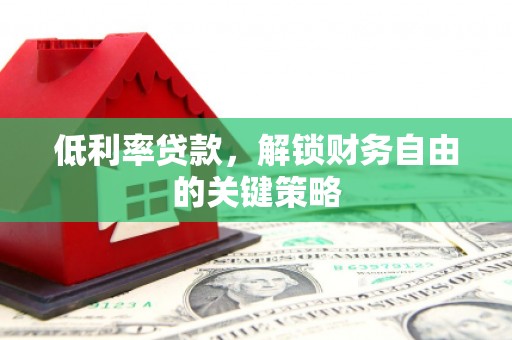 鹿泉低利率贷款，解锁财务自由的关键策略