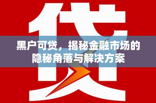 鹿泉黑户可贷，揭秘金融市场的隐秘角落与解决方案