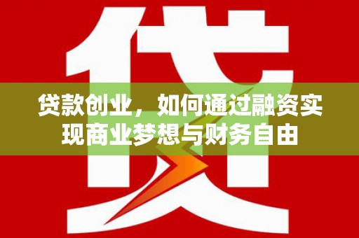 鹿泉贷款创业，如何通过融资实现商业梦想与财务自由