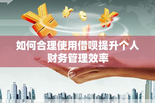 鹿泉如何合理使用借呗提升个人财务管理效率