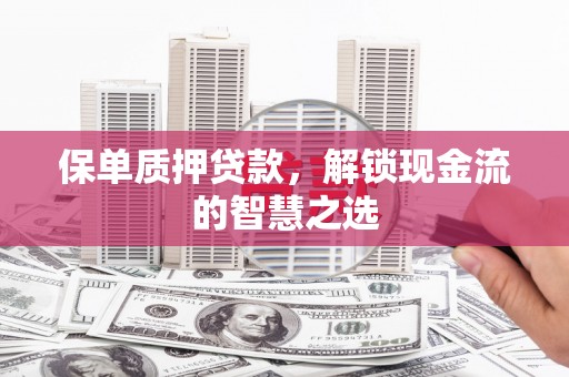 鹿泉保单质押贷款，解锁现金流的智慧之选