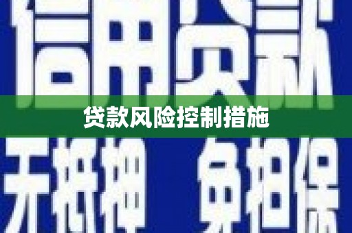 鹿泉贷款风险控制措施